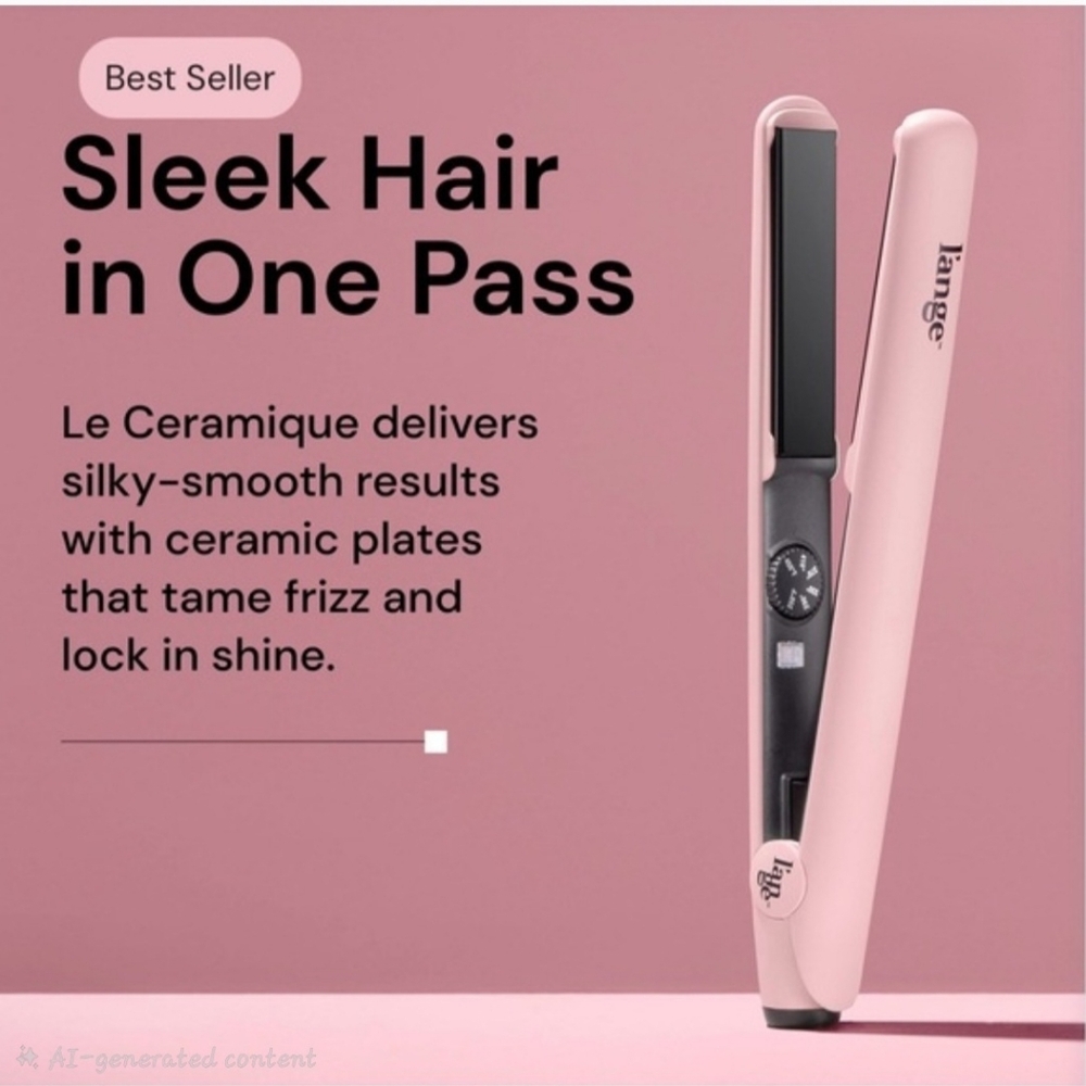 L' ange Blush Hair Ceramic Straightener 1 Pass Flat Iron